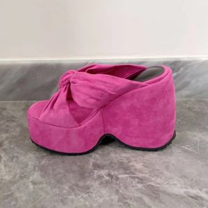 Sandalias de gladiador de verano a la moda para mujer personalizadas de fabricante, <span class=keywords><strong>chanclas</strong></span> gruesas con plataforma de cuña y Punta abierta con tacones altos Sli - Product Image 2