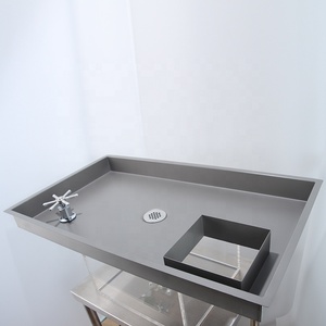 Barra de cocina comercial, Mostrador de cafetería, Mostrador de acero inoxidable con enjuagador de vidrio y <span class=keywords><strong>escurridor</strong></span> - Product Image 3