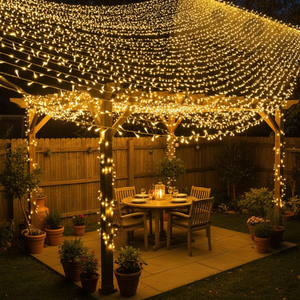 Guirlandes lumineuses LED en forme <span class=keywords><strong>de</strong></span> fleurs pour décoration extérieure <span class=keywords><strong>de</strong></span> Noël, Ramadan, mariage, vente en gros d'usine, indice <span class=keywords><strong>de</strong></span> protection IP55, 24V-230V - Product Image 1