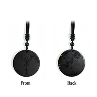 Pendentif quantique personnalisé en Shungite Archange de 34 mm, protection EMF, collier énergétique, fabrication OEM, bijoux de santé