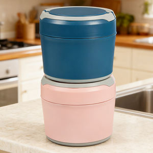 Draagbare Verwarmde Zelfverwarmende Roestvrijstalen Tiffin Bento Lunchbox Met Plastic Deksel Lekvrij Stapelbaar Grote Capaciteit Voor Kinderen - Product Image 6