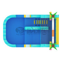 Toboggan aquatique gonflable de qualité commerciale 6x3,5m avec piscine à éclaboussures profondes pour les fêtes d'été