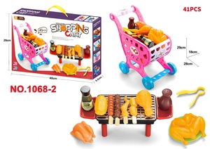 Vente chaude transfrontalière jouer <span class=keywords><strong>maison</strong></span> jouets non toxique Simulation cuisine ensemble enfants jeux de rôle Kits Barbecue fruits de mer Hambourg jouets - Product Image 2