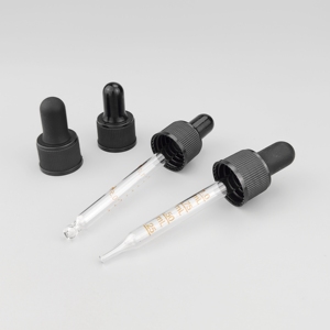 Compte-gouttes en caoutchouc et silicone, capuchon plastique <span class=keywords><strong>18</strong></span> 410 pour bouteille d'huile essentielle de 30ml, pipette en verre de 77mm, en stock en ue - Product Image 1