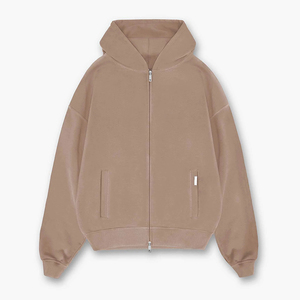 <span class=keywords><strong>Felpa</strong></span> con cappuccio grigio chiaro con cappuccio e <span class=keywords><strong>Zip</strong></span> con <span class=keywords><strong>tasche</strong></span> argentate e polsini a costine per uomo felpe Casual Comfort - Product Image 3