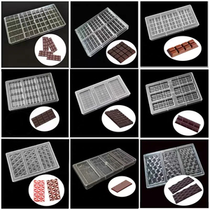 Outils de décoration de gâteaux Moules à <span class=keywords><strong>chocolat</strong></span> en polycarbonate Semi Sphère 3d Moule à barre de <span class=keywords><strong>chocolat</strong></span> en forme de tourbillon Plateau de fournisseurs de gâteaux en plastique - Product Image 4