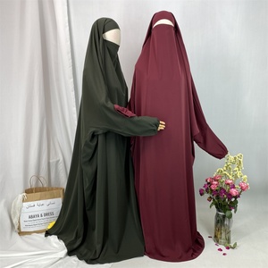 Modest Abaya Jilbab With Veil Belt Elegant Simple Muslim Women Prayer <b>Dress</b> Islamic Arabic Dubai <b>Eid</b> Abaya 6493# - Product Image 3