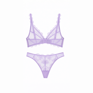 Lencería Sexy al por Mayor con Borde Festoneado, Brasier de Encaje Transparente para Mujer, <span class=keywords><strong>Ropa</strong></span> <span class=keywords><strong>Interior</strong></span> para <span class=keywords><strong>Romance</strong></span>, Lencería Sexy para Mujeres de 18 Años - Product Image 2