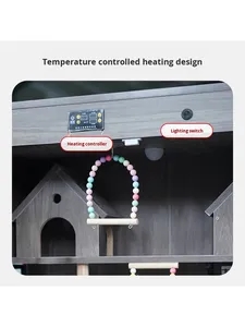 Grande cage à oiseaux de luxe en bois massif écologique pour perroquets, ara, calops et perruches – Conception chauffante à température constante - Product Image 5