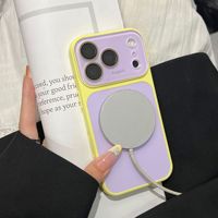 Fundas para Teléfonos Móviles Estilo 17 Pro Max, Funda Magnética con Panel Trasero Mate con Grabado AG y Diseño de Dos Tonos, Material de PC, Estilo Ins