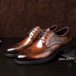 Chaussures Derby Simples et Polyvalentes de Style Britannique à Lacets pour Hommes, en Cuir Véritable avec Semelle en Caoutchouc, Idéales pour les Affaires, les Occasions Formelles et Décontractées, Toutes Saisons - Product Image 2