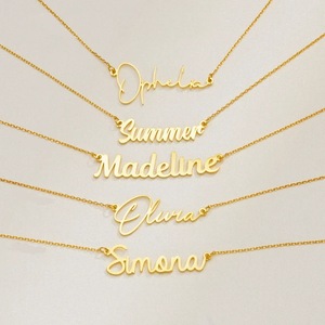 Collier avec nom <span class=keywords><strong>en</strong></span> lettres anglaises personnalisé Ilona DIY, plaqué or, <span class=keywords><strong>en</strong></span> acier inoxydable, bijoux, collier <span class=keywords><strong>en</strong></span> acier inoxydable - Product Image 6
