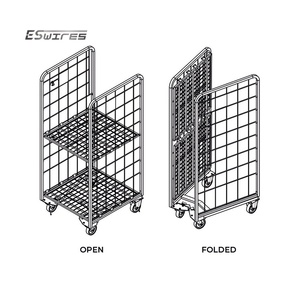 China Vervaardigt Goedkope Gegalvaniseerde Opvouwbare Metalen Gaas Rolkooi <span class=keywords><strong>Trolley</strong></span> - Product Image 5