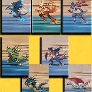 YQ Promotion Exceptionnelle : Tableau d'Art Rétro Pokémon, Style Classique, Personnages Mignons Pikachu et Eevee, Anime Populaire - Product Image 2