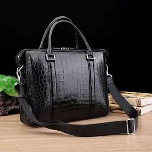 Sac à main de luxe en cuir véritable, mallette pour ordinateur portable, Style Crocodile, grande capacité, durable, - Product Image 3