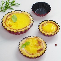 YS 4 pouces allant au four en acier au carbone rond cannelé plateau à tarte aux œufs écologique réutilisable antiadhésif Cupcake et moule à muffins pour la cuisson