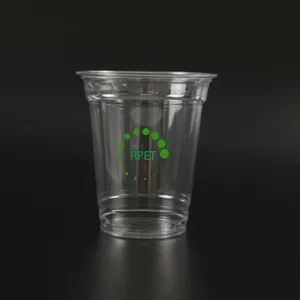 Wegwerp Recyclebare Plastic Pet Rpet Cup Bubble Tea Drinkbeker Met Deksel