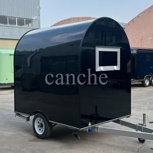 Carrito de Comida Rápida Eléctrico Mini Negro a Precio de Fábrica, Remolque de Comida Móvil Redondo Personalizado para la Calle - Product Image 6