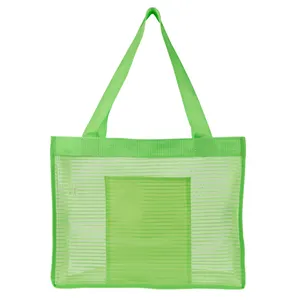 Groothandel Lichtgewicht Outdoor Stijve Mesh Strand Kruidenier Netto Shopping Tote Opbergzakken