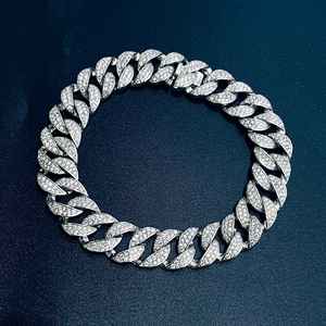 Высокое качество Cubana хип-хоп ювелирные изделия 925 стерлингового серебра VVS Moissanite со льдом кубинские звенья цепи ожерелье для мужчин и женщин - Product Image 2