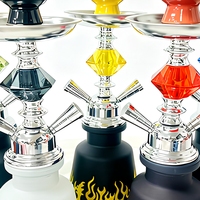 Chicha portable en métal avec accessoires, modèle Small Flame Bottle, à tube simple ou double, idéal comme cadeau pour fumeurs