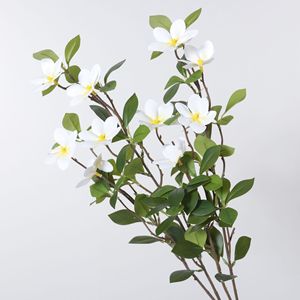 Rama de Flor de Magnolia Artificial Blanca, Flor Decorativa Artificial para el Hogar, Florero de Mesa, Decoración Floral Rústica, Venta al por Mayor - Product Image 4