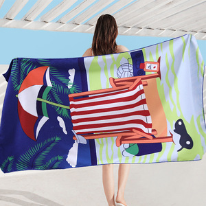 Asciugamano da Spiaggia e Bagno in Microfibra Personalizzato ad Asciugatura Rapida con Stampa Digitale Grande 70x140cm Logo OEM Per Tutte le Stagioni - Product Image 2