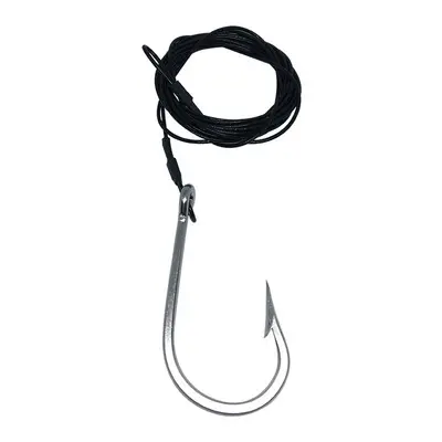 wholesale 7691 iron plate fish hook 1/0-13/0 tied with stainless steel wire rope