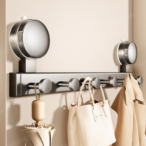 Wall Mounted Suction Cup <b>Hook</b> Storage Rack Self <b>Adhesive</b> Minimalist Design For Door Back Clothes Hanger Entrance Use - Product Image 2