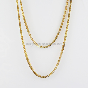 hombres de corchete de la langosta de oro fino collar de cadena de diseño en 14 k oro enlace franco cadena - Product Image 3