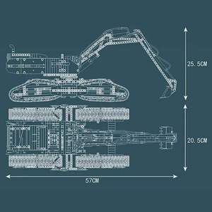 MOULD <span class=keywords><strong>KING</strong></span> 17018 Camion excavateur motorisé Jouets APP RC Ensemble de blocs Excavateur tout-terrain 2237PCS Briques Cadeaux de Noël pour garçons - Product Image 5