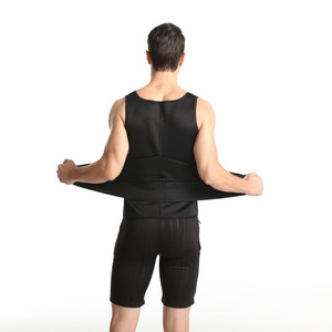 Gilet de sudation pour homme, gaine amincissante à double compression pour l'entraînement, soutien dorsal, pour la gym et le fitness, favorisant la transpiration - Product Image 4