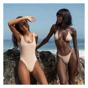 Nuevo Bikini de Tela Texturizada Sexy para Mujer, Traje de Baño de Una Pieza, Bikinis Brasileños, Traje de Baño Personalizado para Mujer - Product Image 1