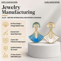 Boucles d'oreilles plaquées or avec breloques en émail, couleur goutte d'huile rayée et pierres précieuses