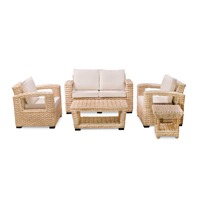 Ensemble de canapés de jardin en rotin synthétique moderne, résistant aux intempéries, en osier PE, mobilier d'extérieur pour patio, hôtel, complexe hôtelier, salon modulable