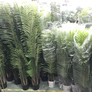 Toptan 60-300cm simülasyon Bonsai ağacı plastik yapay Areca Palm Bonsai bitki ağaçları