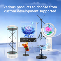Pantalla Holográfica 3D Redonda de Escritorio AZMAX, Pantalla LED Ultra Clara para Publicidad, Equipo de Señalización Digital para Promoción Minorista