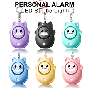 NUOVO Set di Allarme di Sicurezza per Donne con Luci LED a Forma di Gatto, Portachiavi per Autodifesa, Allarme Personale da 130db - Product Image 2