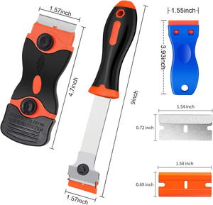 เครื่องมือขูดแบบ OEM 2 ชิ้น สำหรับขจัดสติกเกอร์ฉลาก คราบสี คราบไขมัน จากกระจกหน้ารถ - Product Image 1