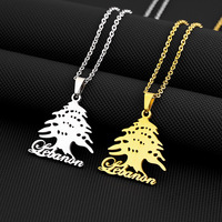 Collier pendentif en acier inoxydable avec carte du Liban et drapeau du cèdre pour hommes et femmes, bijoux ethniques, collier avec emblème national du Liban