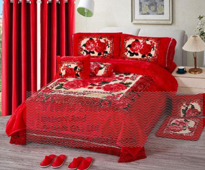 Juego <span class=keywords><strong>de</strong></span> Ropa <span class=keywords><strong>de</strong></span> Cama <span class=keywords><strong>de</strong></span> Lujo <span class=keywords><strong>de</strong></span> 12 Piezas con Mantas Raschel y Cortinas a Juego, Tejido <span class=keywords><strong>de</strong></span> Punto Estampado al por Mayor, <span class=keywords><strong>Manta</strong></span> con Peso <span class=keywords><strong>de</strong></span> 10 kg - Product Image 6