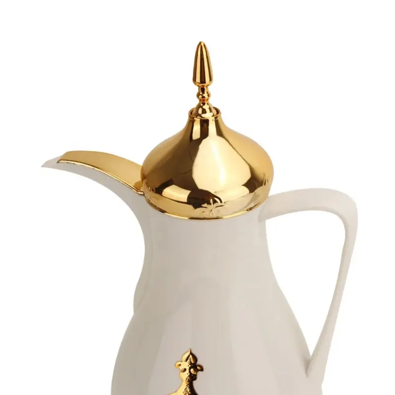 Klasik orta doğu tarzı paslanmaz çelik kahve makinesi cam iç kahve demliği türk kahve pot altın rengi Dallah P