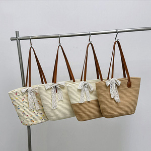 Bolso de Hombro de Paja Estilo 2026, Bolso Tote Tejido de Gran Capacidad, Bolso de Mano para Vacaciones en la Playa - Product Image 3