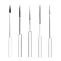 Aiguilles de maquillage permanentes d'aiguille de tatouage de sourcil noir manuel jetable de lames pointues rondes