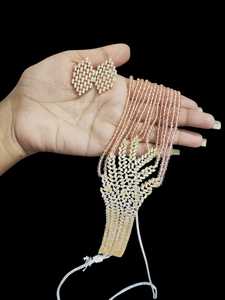 Multi Layer <b>Necklace</b> Set for women <b>long</b> <b>Necklace</b> Set With Matching Earring Women Girl handmade - Product Image 3