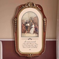 Tableau mural classique baroque vintage de style européen avec cadre sculpté pour la décoration intérieure du salon et de la chambre