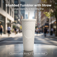 Vaso de Café de Plástico Mate de 24oz con Tapa y Pajita, Diseño de Durian y Piña, Logotipo Impreso en 3D, Ideal para Camping