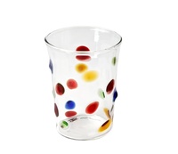 Tasse à café en verre borosilicate soufflé à la main avec points colorés, résistante à la chaleur, pour thé aux fruits et céréales