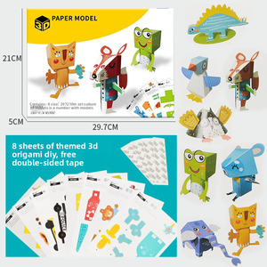 AiJH 3D Cartoon Animal <strong>Origami</strong> Paper Cutting Handcraft Paper Art Early Learning <strong>Puzzle</strong> Cute Cartoon Design Educational Toys - Product Image 6