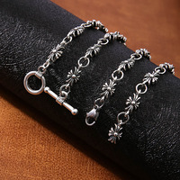 Ensemble de bracelets empilables en alliage style chrome vintage, bijoux gothiques croix hip-hop unisexe